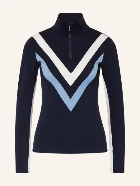 We Norwegians Spodní Tričko S Rolákem Voss Z Merino Vlny tmavě modrá/ režná/ tmavě modrá