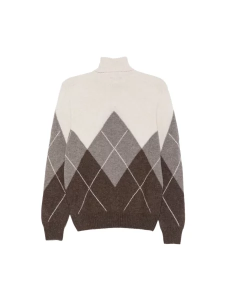 Sweter z golfem Barba wełniany do golfa beżowy