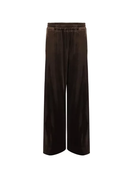 Pantaloni Don't @ Me de catifea maro