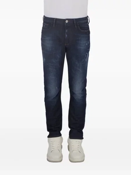 Blugi drepți Emporio Armani albastru