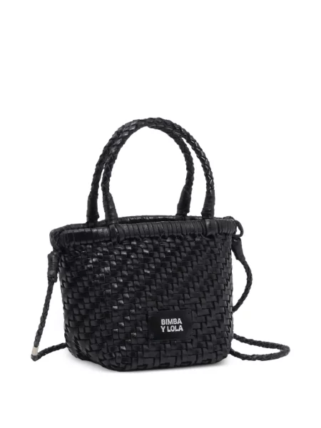 Geantă Bimba Y Lola din piele țesută negru