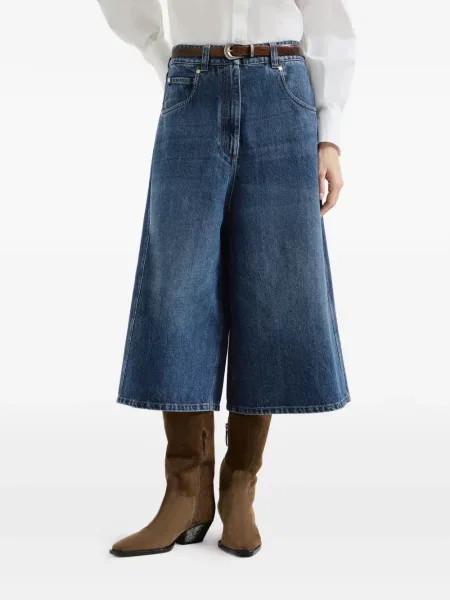 Decupat pantaloni Brunello Cucinelli albastru