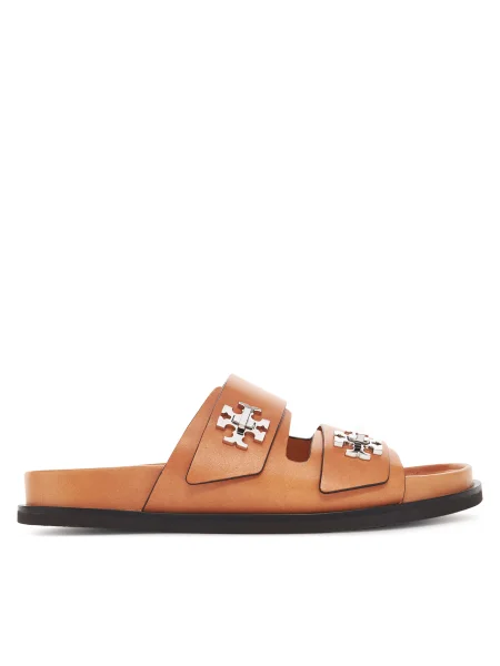 Tory Burch Šľapky T Lock Sport Slide hnedá