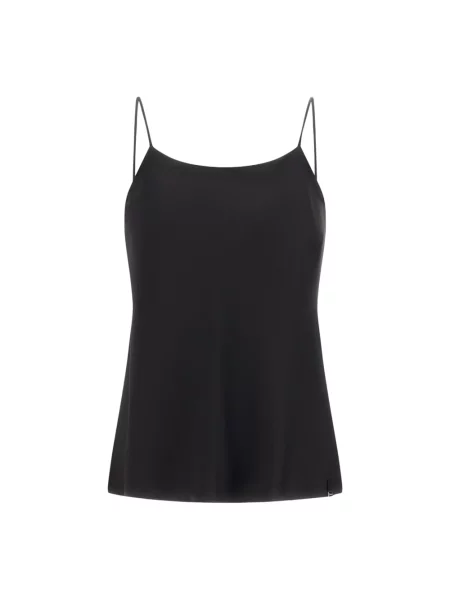 Top Herno z krepy na ramiączkach czarny