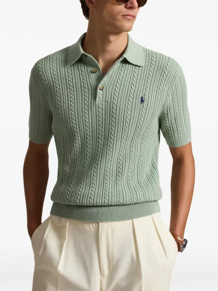 Șosete Polo Ralph Lauren cu broderie în carouri de flanelă verde