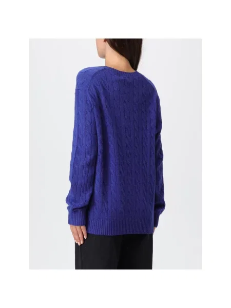 Sweter wełniany z mieszanki wełny lana i kaszmiru Polo Ralph Lauren niebieski