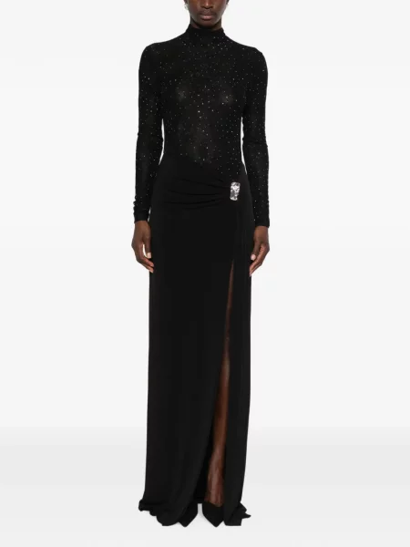 Rochie maxi Nissa cu volane negru