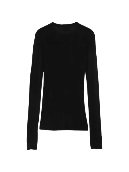 Lung tricou Alysi cu decolteu rotund negru