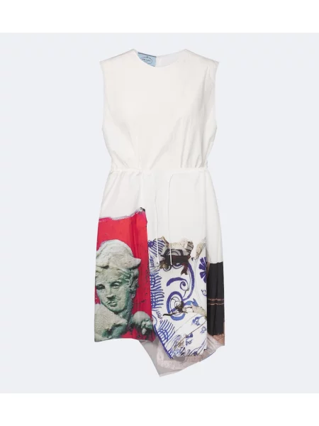 Rochie midi Prada cu imagine alb