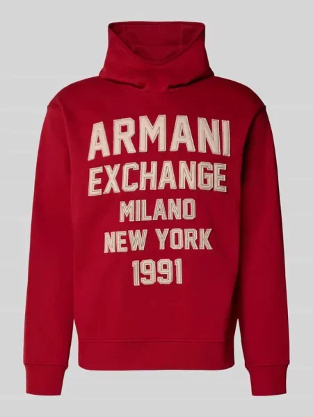 Bluza z kapturem z naszywanymi haftami z logo Armani Exchange