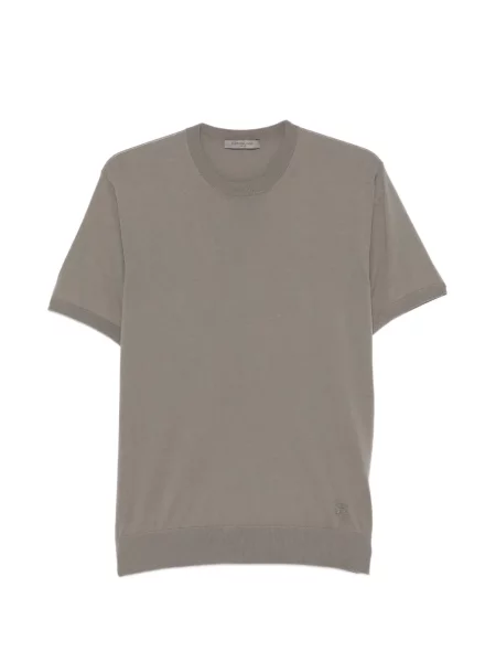 Tricou Corneliani cu broderie maro