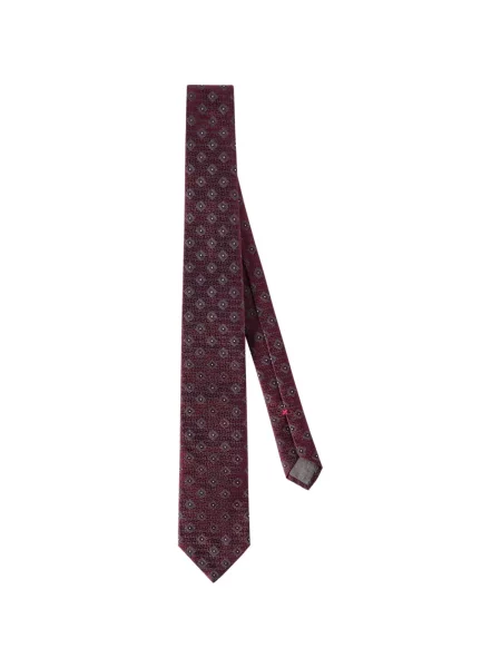 Cravată Brunello Cucinelli de mătase cu imprimeu geometric roșu
