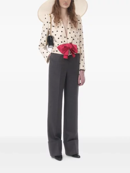 Pantaloni Valentino Garavani de lână gri