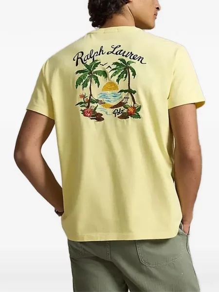 Поло тениска Polo Ralph Lauren бродирана жълто
