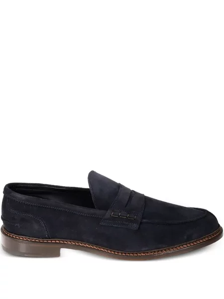 Pantofi loafer Tricker's din piele de căprioară albastru