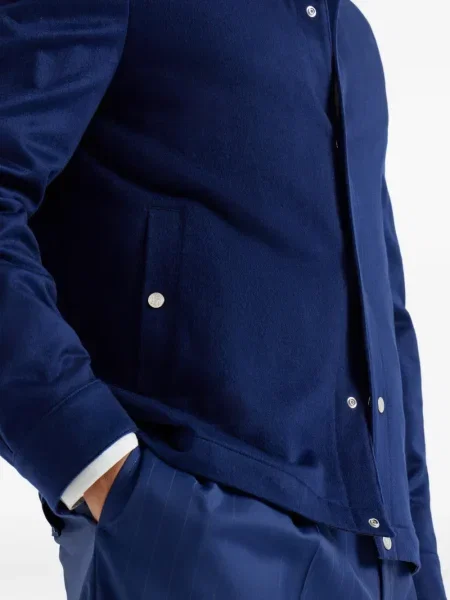 Фланелено яке Brunello Cucinelli синьо