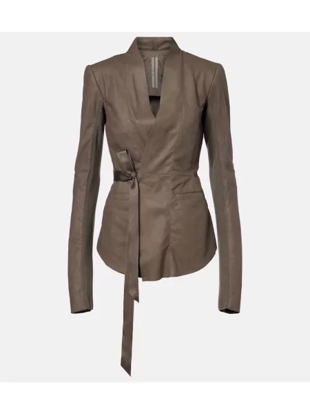 Sacou Rick Owens din piele gri