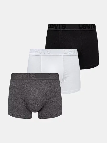 Obcisłe bokserki z dodatkiem streczu w zestawie 3 szt. Levi's czarne