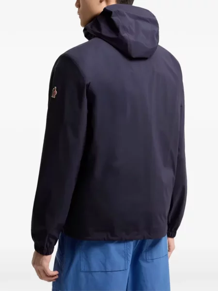 Geacă Moncler Grenoble cu glugă albastru