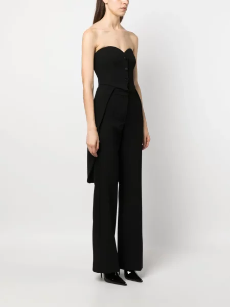 Top Moschino de lână asimetric negru