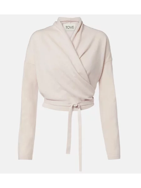 Cardigan Tove din cașmir alb