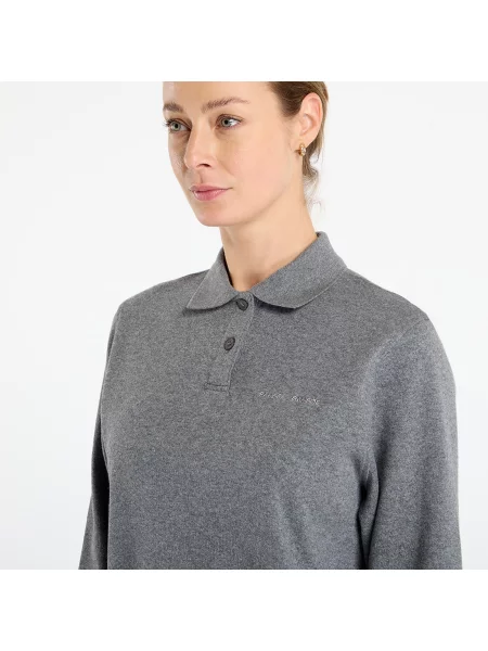 Тениска Samsøe Samsøe Sadory Ls Polo Mid Grey Mel. S сиво