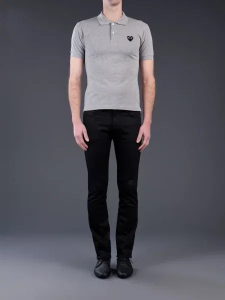 Tricou polo Comme Des Garcons Play gri