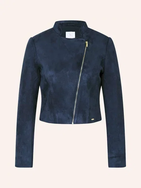 Betty&Co Cropped Bunda V Koženém Vzhledu tmavě modrá