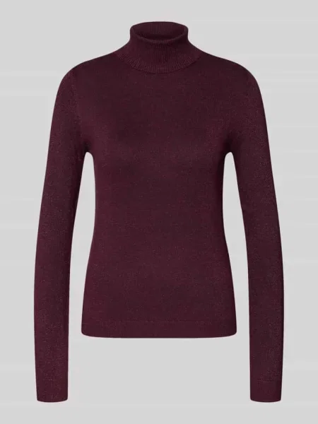 Golf o kroju slim fit z mieszanki model ‘HAPPYSHINE’ Vero Moda bordowy