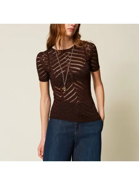 Tricou Twinset tricotate maro
