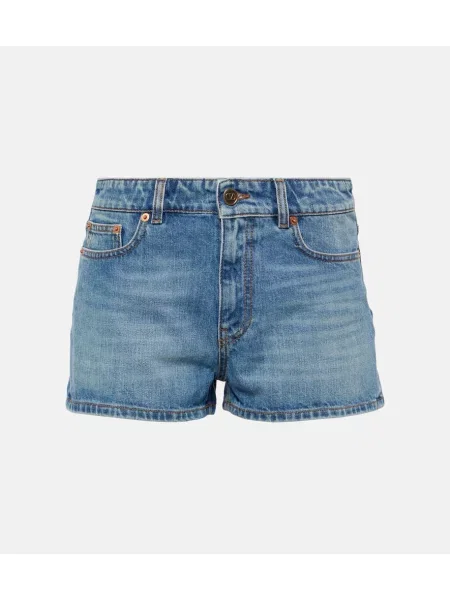 Szorty jeansowe Valentino niebieskie