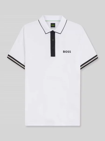 Koszulki polo o kroju regular fit z kontrastowymi detalami Boss Green białe