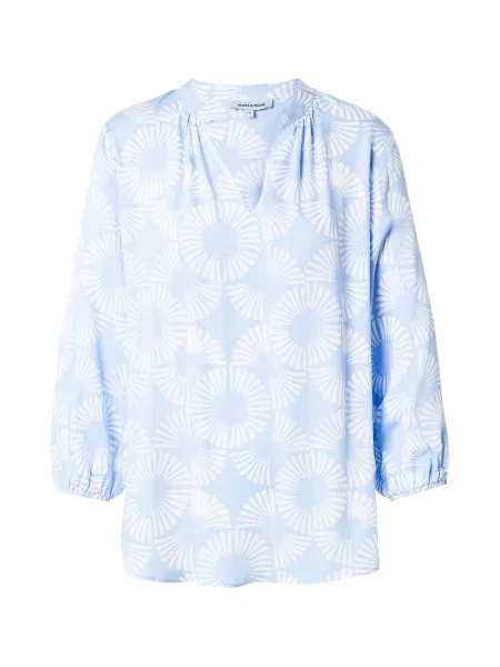 MORE & MORE Bluză albastru deschis alb