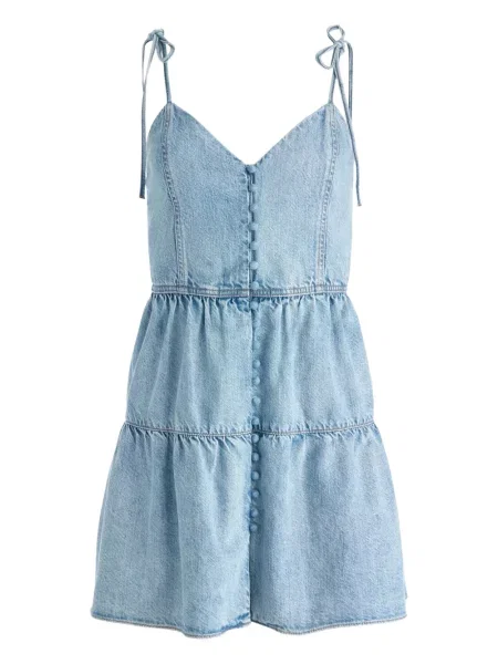 Rochie din denim Alice + Olivia de costum albastru