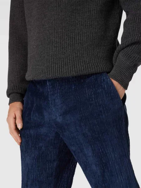 Spodnie w stylistyce sztruksu Lardini granatowe