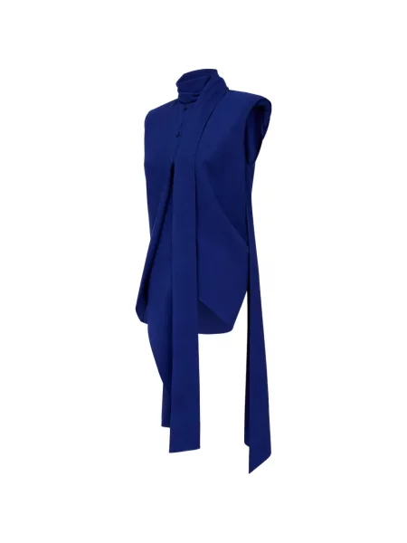 Top Mugler asimetric albastru