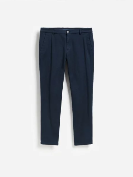 Reserved Pantaloni slim fit cu microimprimeu metalizat albastru
