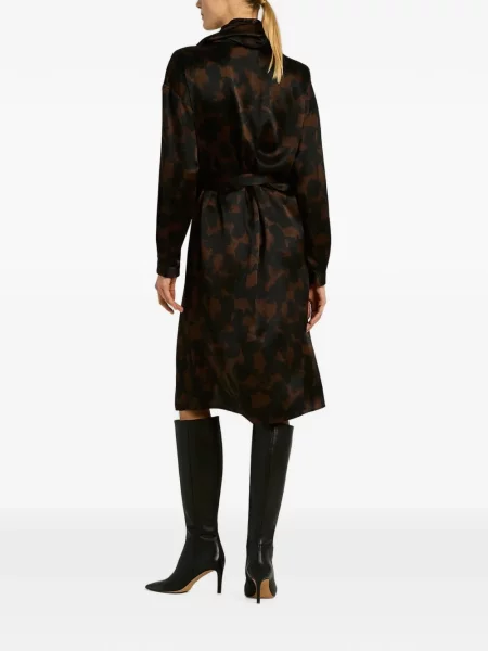 Rochie midi Kiton cu imagine cu imprimeu abstract negru