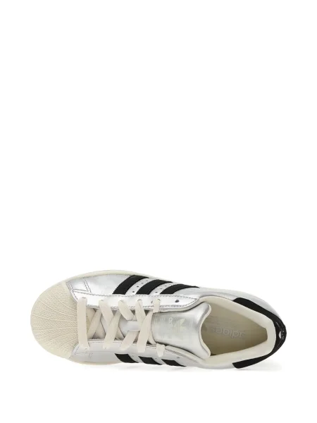 Sneakerși Adidas Superstar cu șireturi din dantelă cu dungi negru