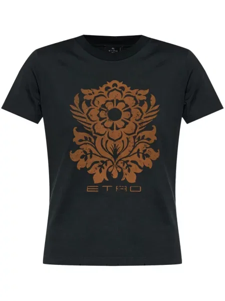 Tricou Etro cu model floral cu imagine negru