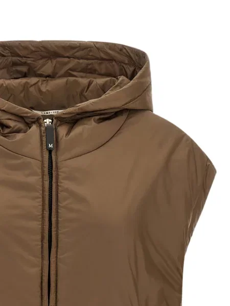 Vestă Max Mara cu glugă maro