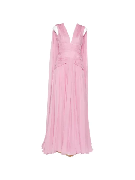 Rochie Zuhair Murad cu decolteu în V drapată roz