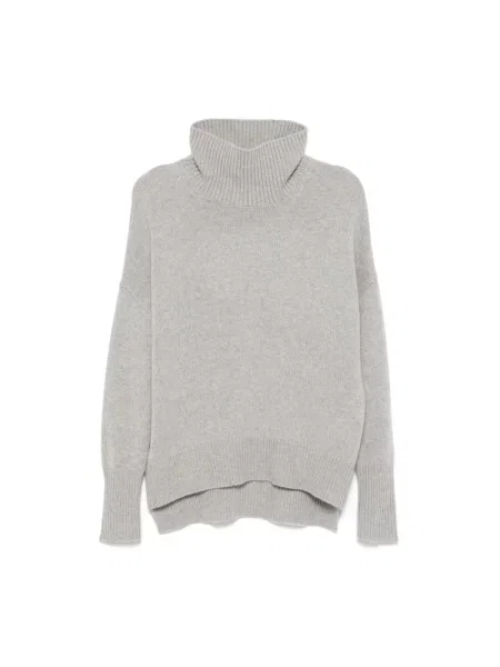 Sweter z golfem Lisa Yang szary