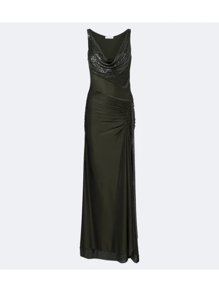 Rochie Rabanne din satin verde