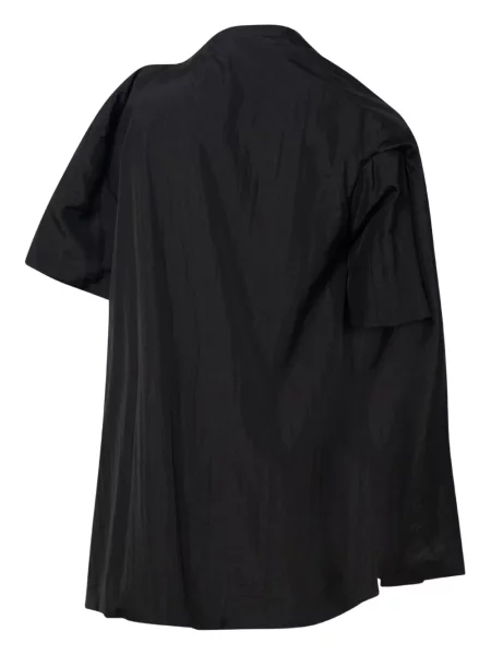 Top Pushbutton drapat scurt negru
