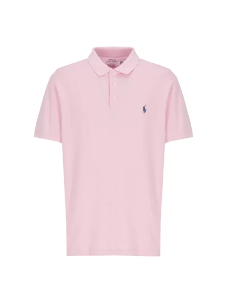 Costum krój slim fit koszulka polo z mieszanka bawełny Polo Ralph Lauren różowa