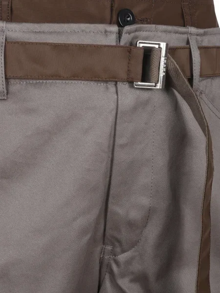 Pantaloni cargo Sacai din țesătură twill gri