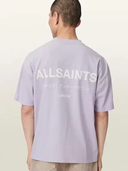 AllSaints tricou oversized pentru bărbați din MINA violet