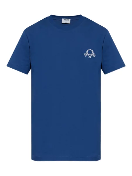 Tricou Moschino cu broderie albastru