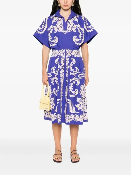 Rochie midi Etro cu imagine până la genunchi de costum albastru